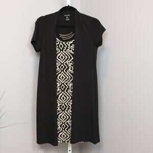 En‎ Focus Studio Black Tunic Dress with Statement Necklace | Size 6